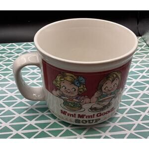 Vintage Campbell’s Soup Kids M’m M’m Good Red and White‎ Label Coffee Mug 1989
